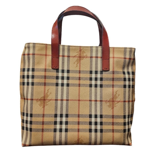 Burberry Handbags - Burberry Haymarket Check PVC Leather Tote W/ COA